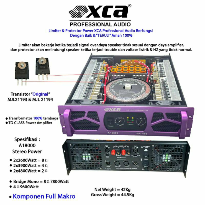 XCA Power Amplifier A18000 TD Class Profesional Amplifier