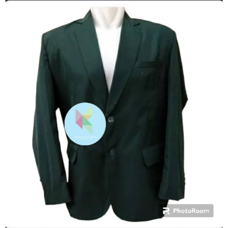 jas hijau botol polos blazer hijau botol polos