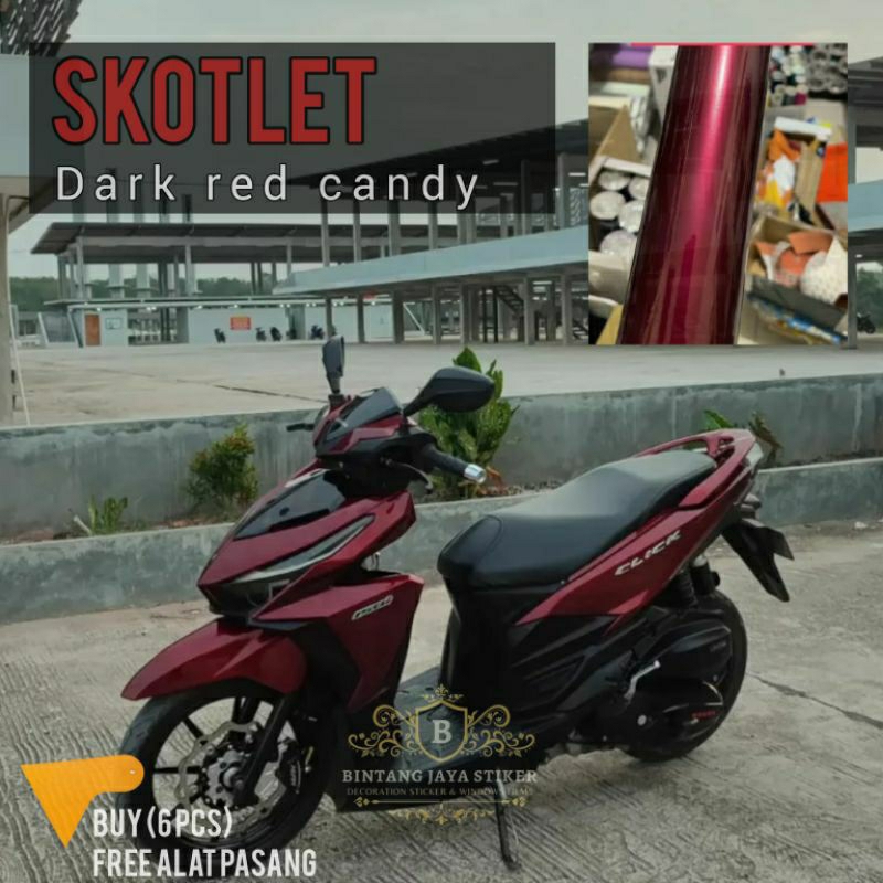 Skotlet stiker dark red candy stiker sark red skotlet dark red