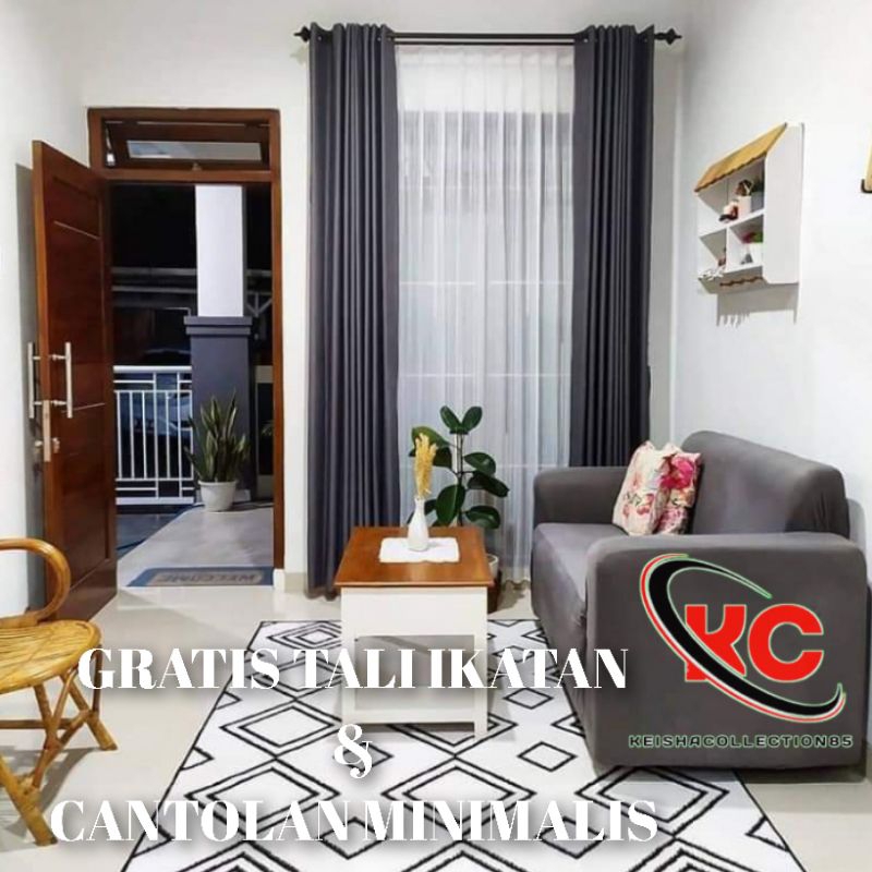 HORDENG JENDELA GORDEN PONI PINTU TENGAH RUANG TAMU GORDYN BLACKOUT 100% KORDEN PINTU SMOKRING MINIM