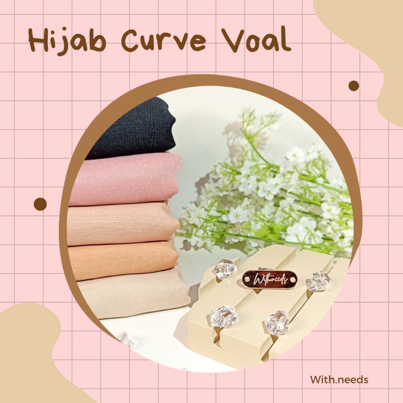 Hijab Curve Malay Voal | Hijab Voal ala Malay | Hijab Segiempat Oval | With.needs