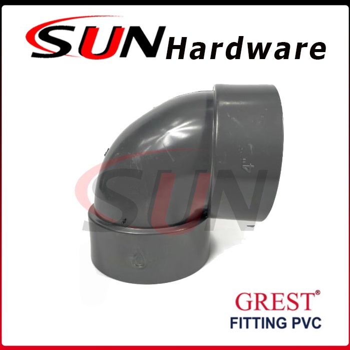 Kemasan Baru.. Knie Pipa Pvc 4 Inch Grest Sambungan Fitting Elbow Keni Knee L EST