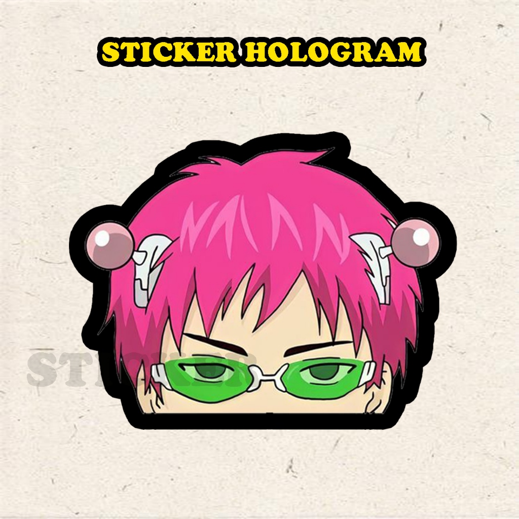 Stiker Hologram Saiki kusuo sticker case hp & laptop ukuran 8 cm