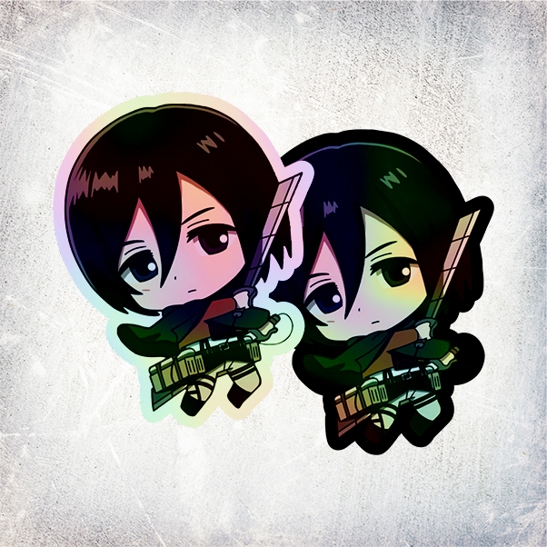 

STICKER HOLOGRAM ANIME CHIBI MIKASA ACKERMAN ATTACK ON TITAN (SHINGEKI NO KYOJIN)