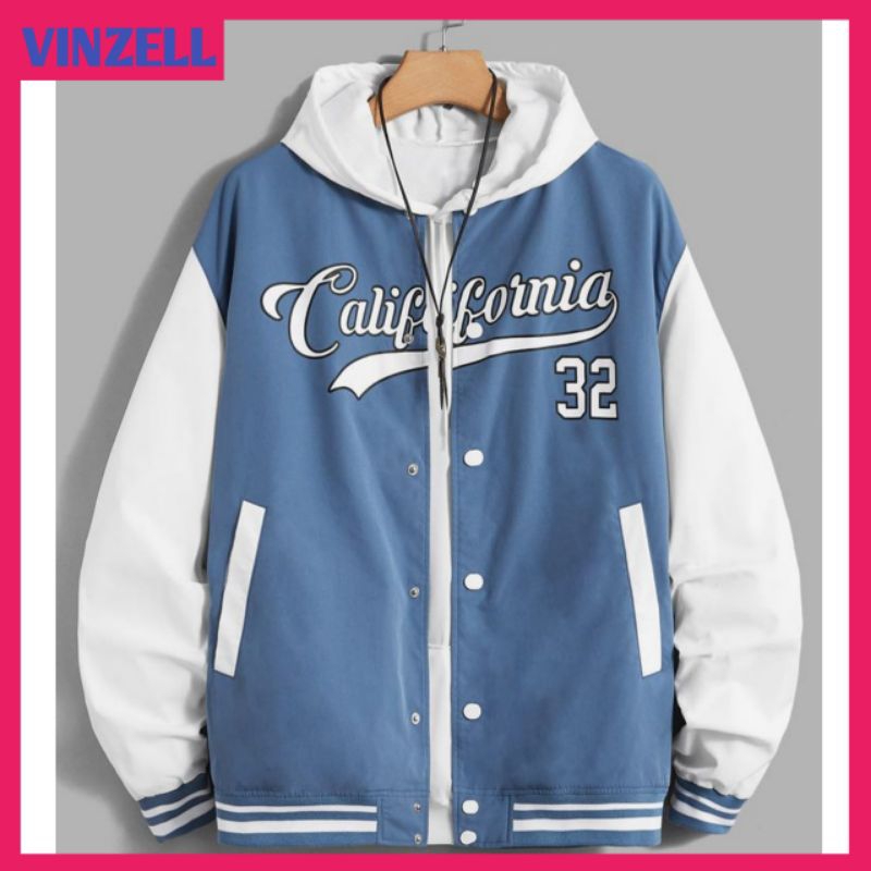JAKET BASEBALL VARSITY HOODIE (S-XXXXXL-6XL) CALIFORNIA 23 & LOGO K  LOGO OVERSIZED JAKET VARSITY KA