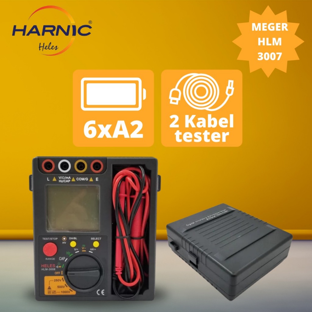 Alat Merger Heles / Digital Insulation Resistance Tester & Multimeter - Merger - HLM 3008