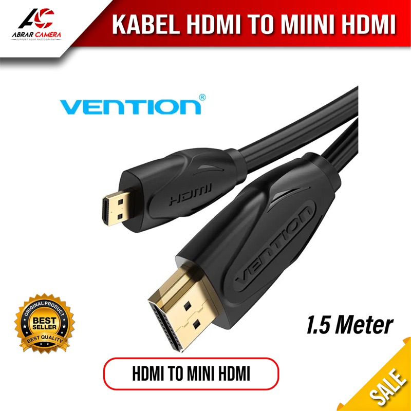 Kabel HDMI to MINI HDMI 1.5 meter Vention - Self Studio foto Fotobox Layar Monitor ke Kamera