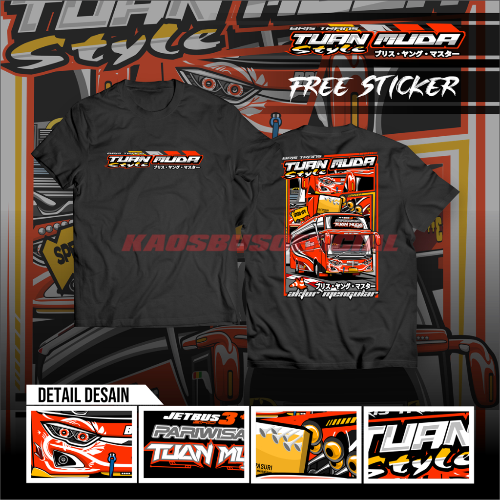 Kaos Baju Bus Mania Bismania BRIS TRANS Tuan Muda Jetbus Pariwisata Hino Adiputro