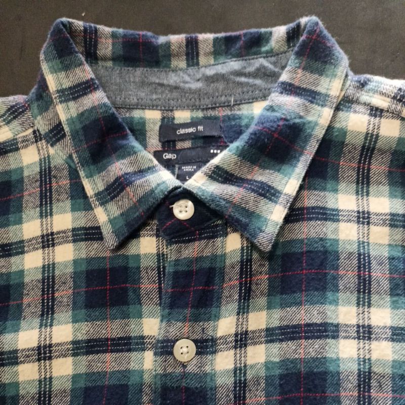 Kemeja Flanel Second Bekas Branded Pl Gap Size L Code 90.22