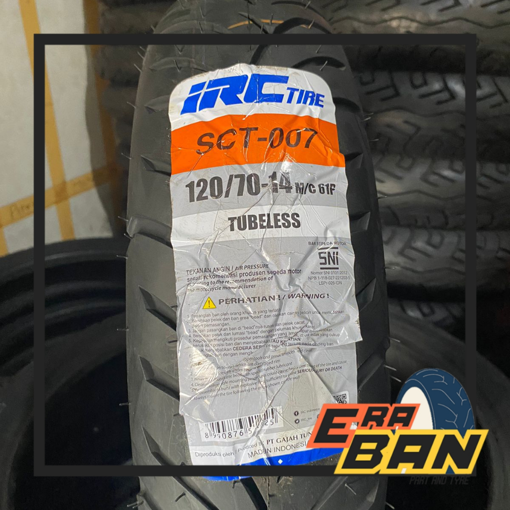 BAN LUAR IRC SCT 007 120 70 RING 14 TUBELESS