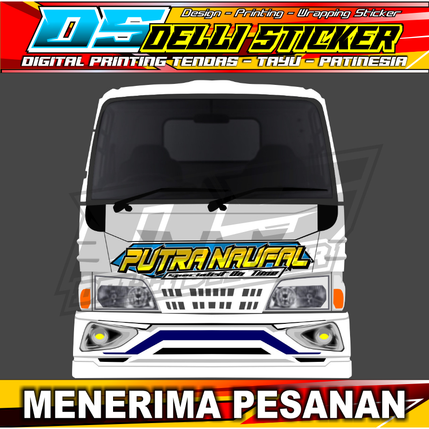 Stiker Decal Kabin Depan Truk Elf Macan - Variasi Kabin Truk - Putra Naufal bisa Ganti