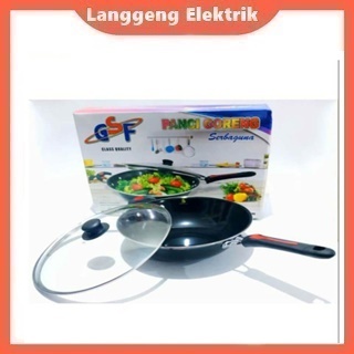 Panci Wajan Goreng Serbaguna GSF G 1032K Penggorengan Tutup Kaca