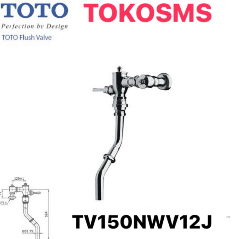 Flush valve kloset jongkok CE 9 TV150NWV12J push kran  TOTO ORIGINAL