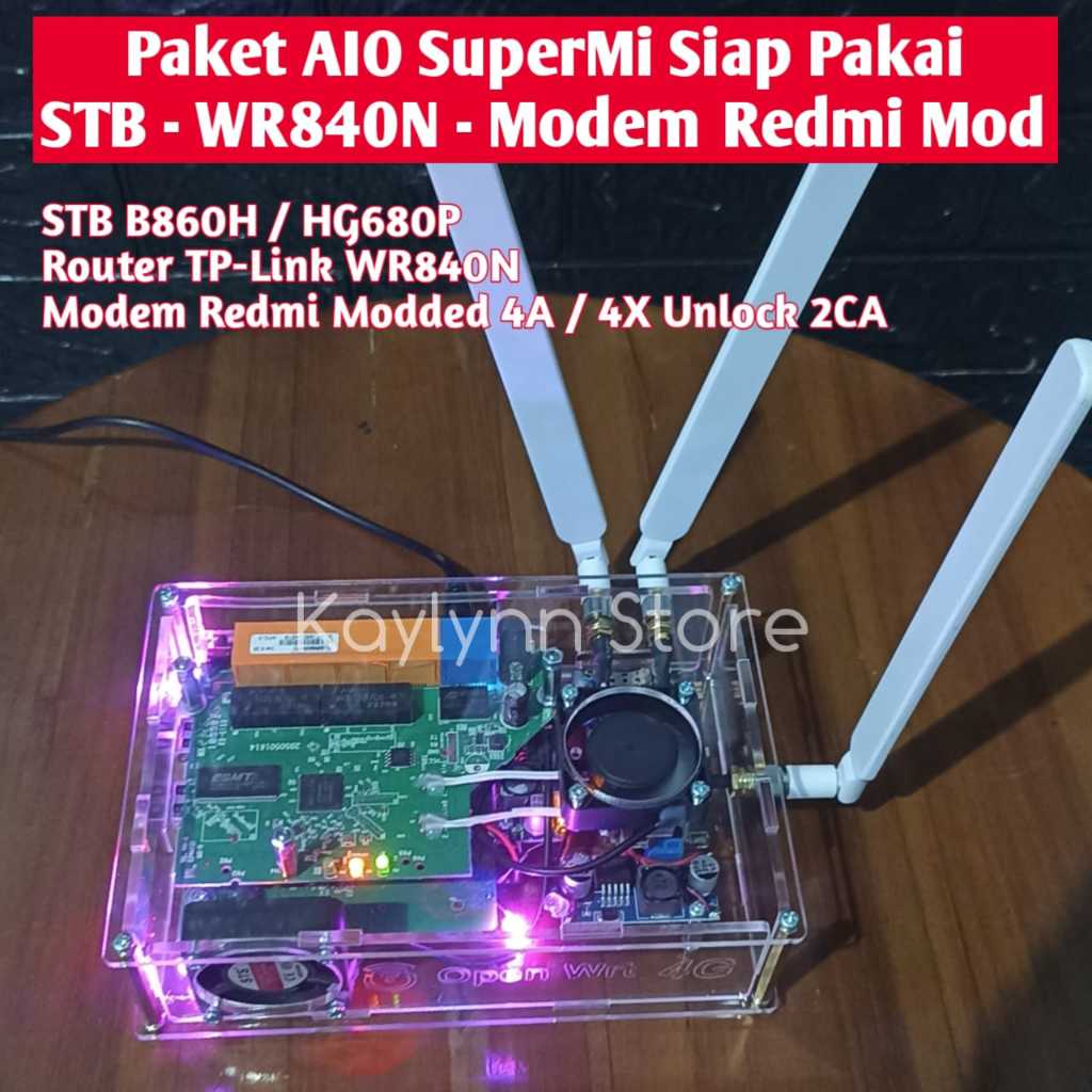 Paket AIO SuperMi Siap Pakai - STB - WR840N - Modem Redmi Mod