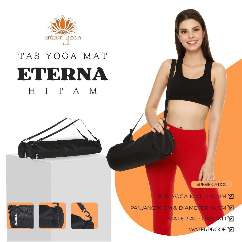 Tas Yoga / Tas Premium Unique Hitam / Tas Yoga Setara Lululemon / Tas Matras Yoga / Yoga Bag / Tas M