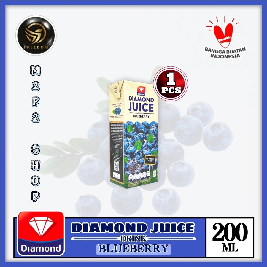 

Diamond Juice No Added Sugar Blueberry | Bluberi Kotak - 200 ml (Kemasan Satuan)