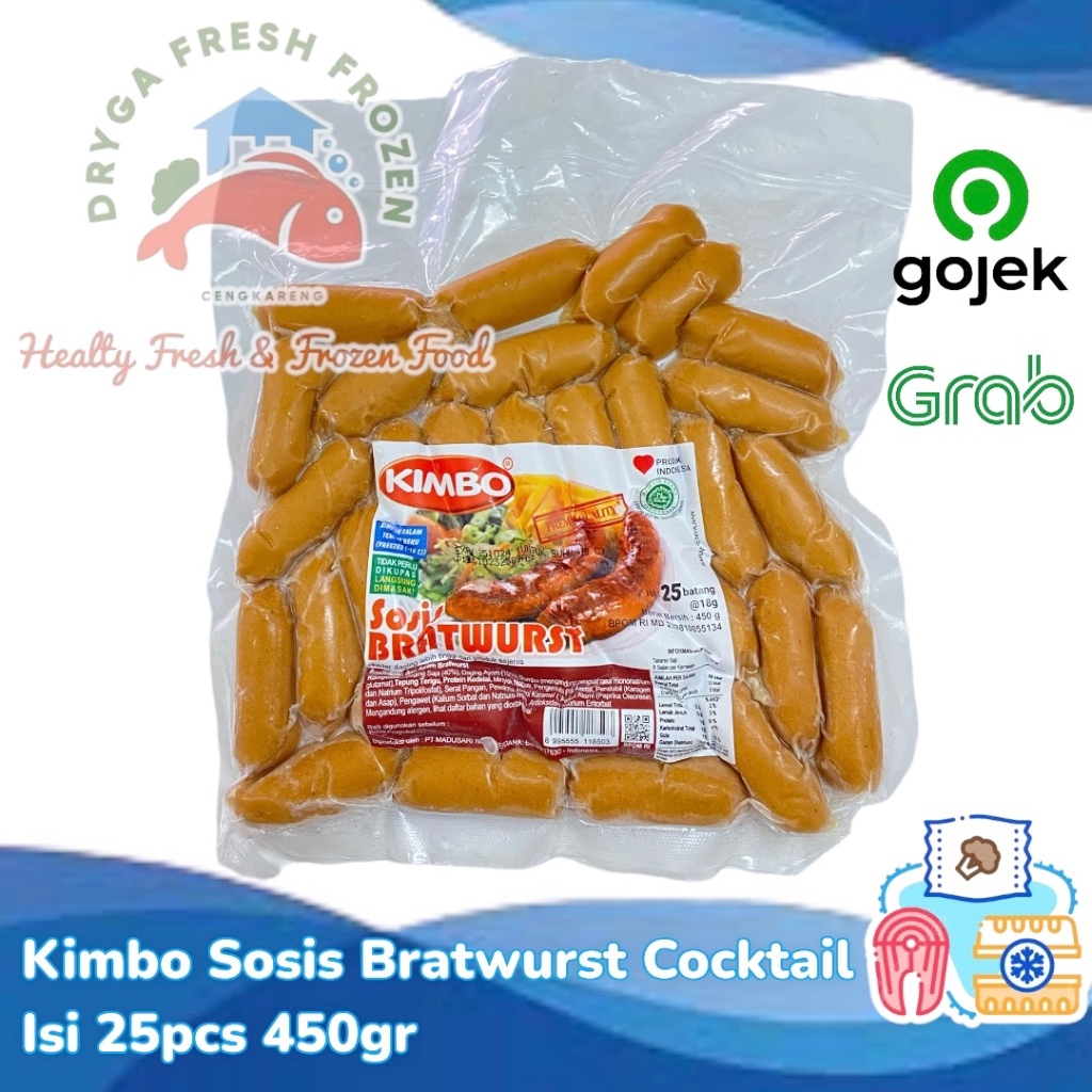 

Kimbo Sosis Ayam Sapi Bratwurst Cocktail Isi 25pcs 450gr