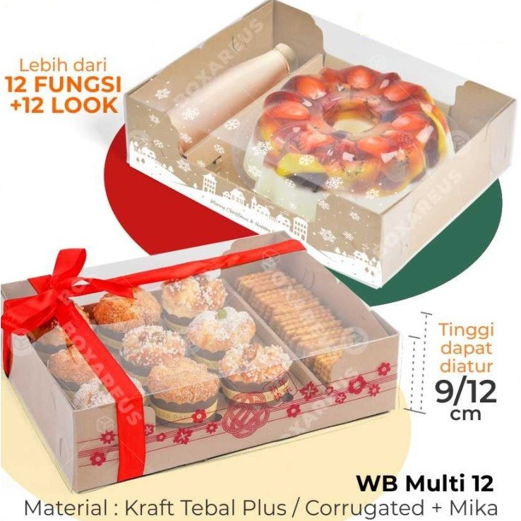 

Box Cake Pudding Christmas / Dus Hampers Sekat Mika Natal WB Multi 12