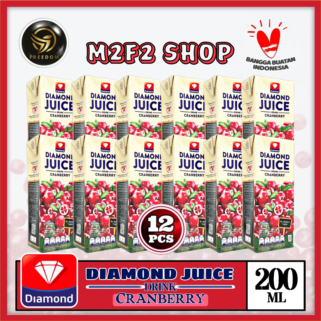 

Diamond Juice No Added Sugar Cranberry Kotak - 200 ml (Kemasan 12 Pcs)