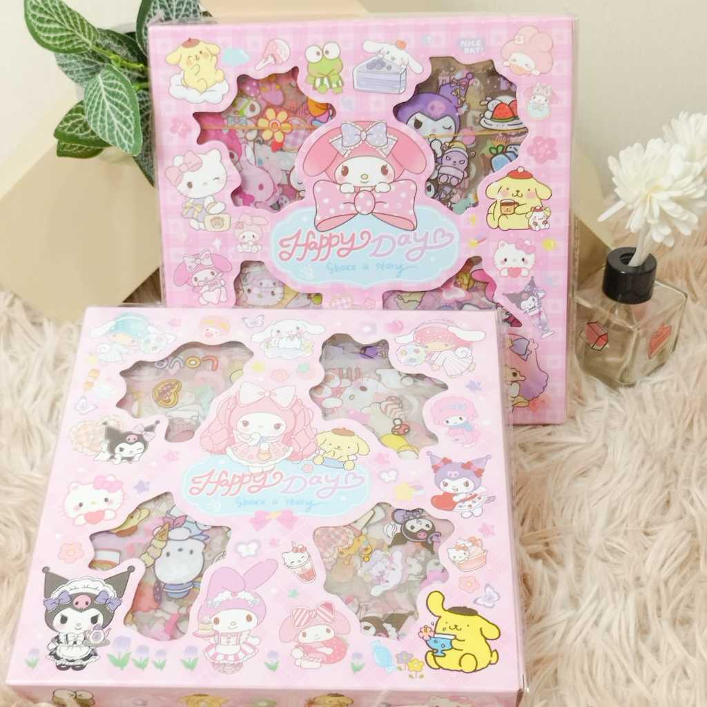 

Jual 1 Box 100 Pcs Sticker Sanrio / Waterproof Sticker