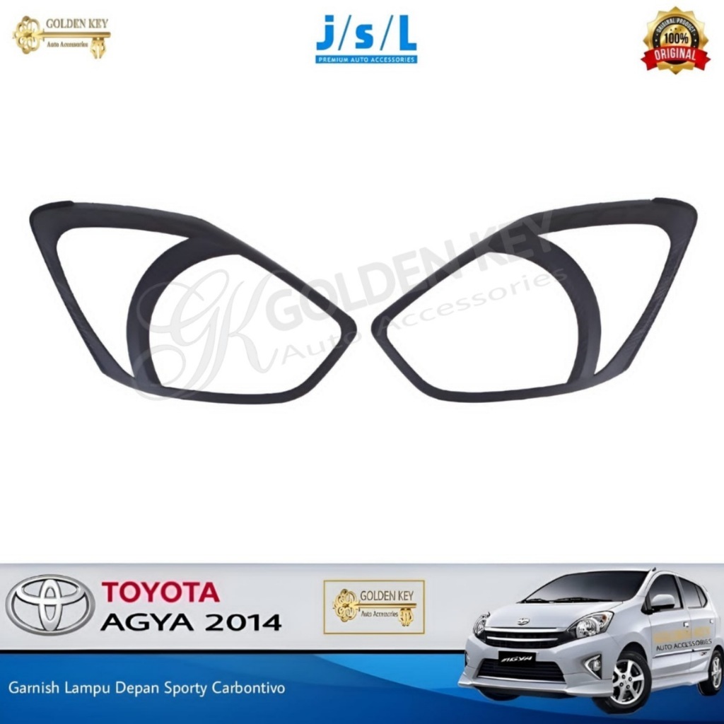 JSL Garnish Depan Agya 2014 Head Lamp Garnish Carbontivo