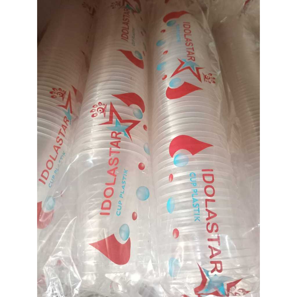 Cup idola star ukuran aqua gelas plastik aqua idola star 220 ml