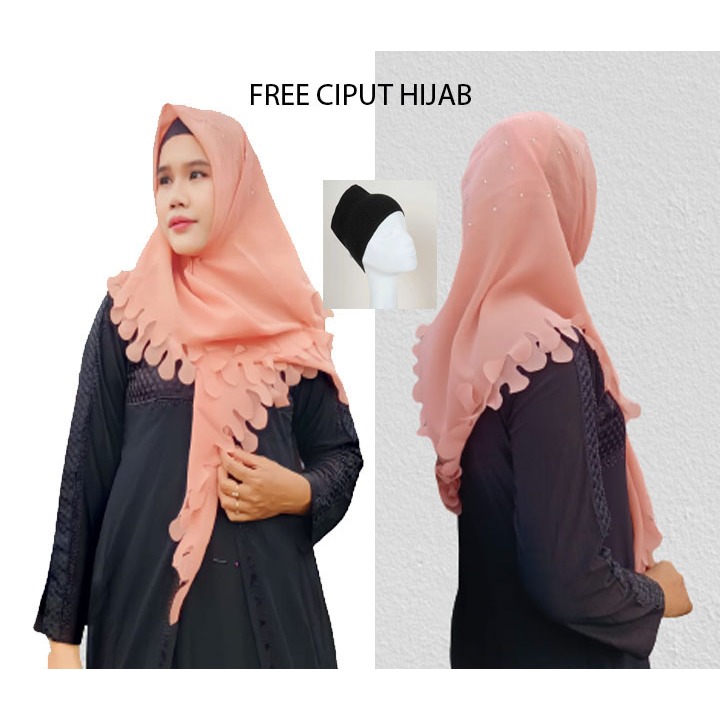 hijab segiempat paris laser peyet tabur