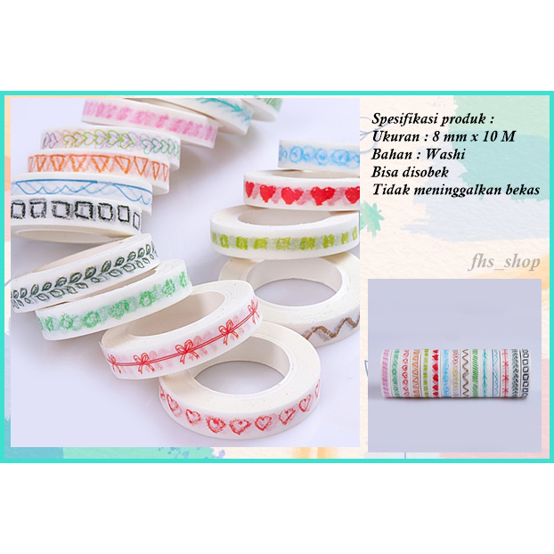 

Washi Tape Washi Tape Cute Washi Tape Aesthetic Selotip Aesthetic Masking Tape Cute 8 mm x 10 M