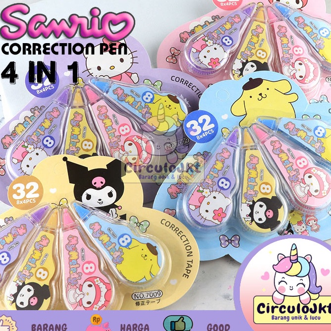 

Bestseller TIP X Correction Tape 4in1 SANRIO 7009 / Correction Tape Fancy 4in1