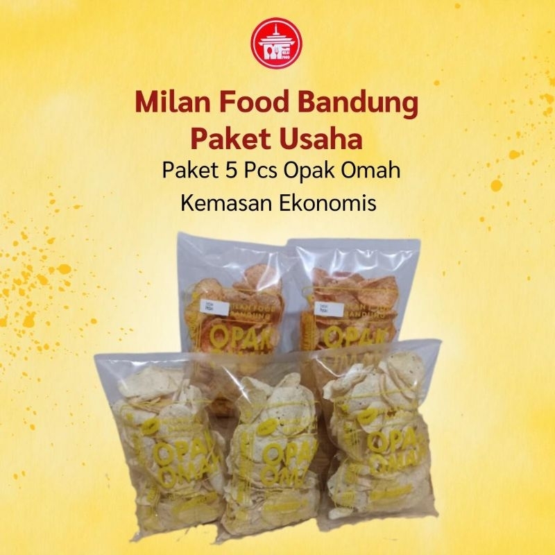 

milan food bandung -paket usaha 5 pcs (new) opak omah snack makanan ringan 70gr mix