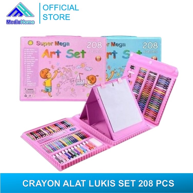 

SHOPEE 12.12 MEDIOHOME Stationary Set Alat Warna Crayon Set Alat Tulis dan Lukis Melukis Anak Set Pensil Warna Cat Air isi 208 Pcs MH1333 .,.,.,.,