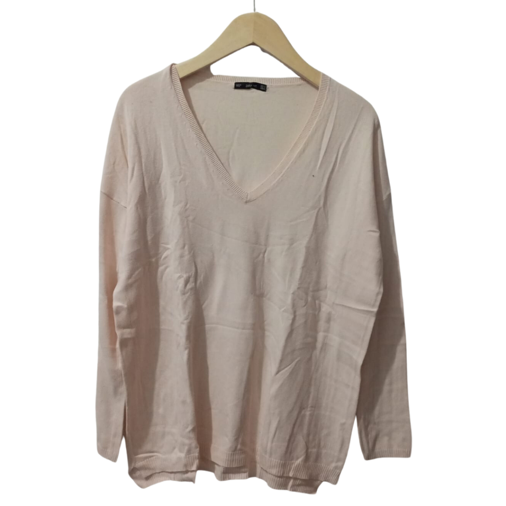 Zara Knit Atasan Longsleeve Panjang Wanita Baju Kaos Lengan Panjang