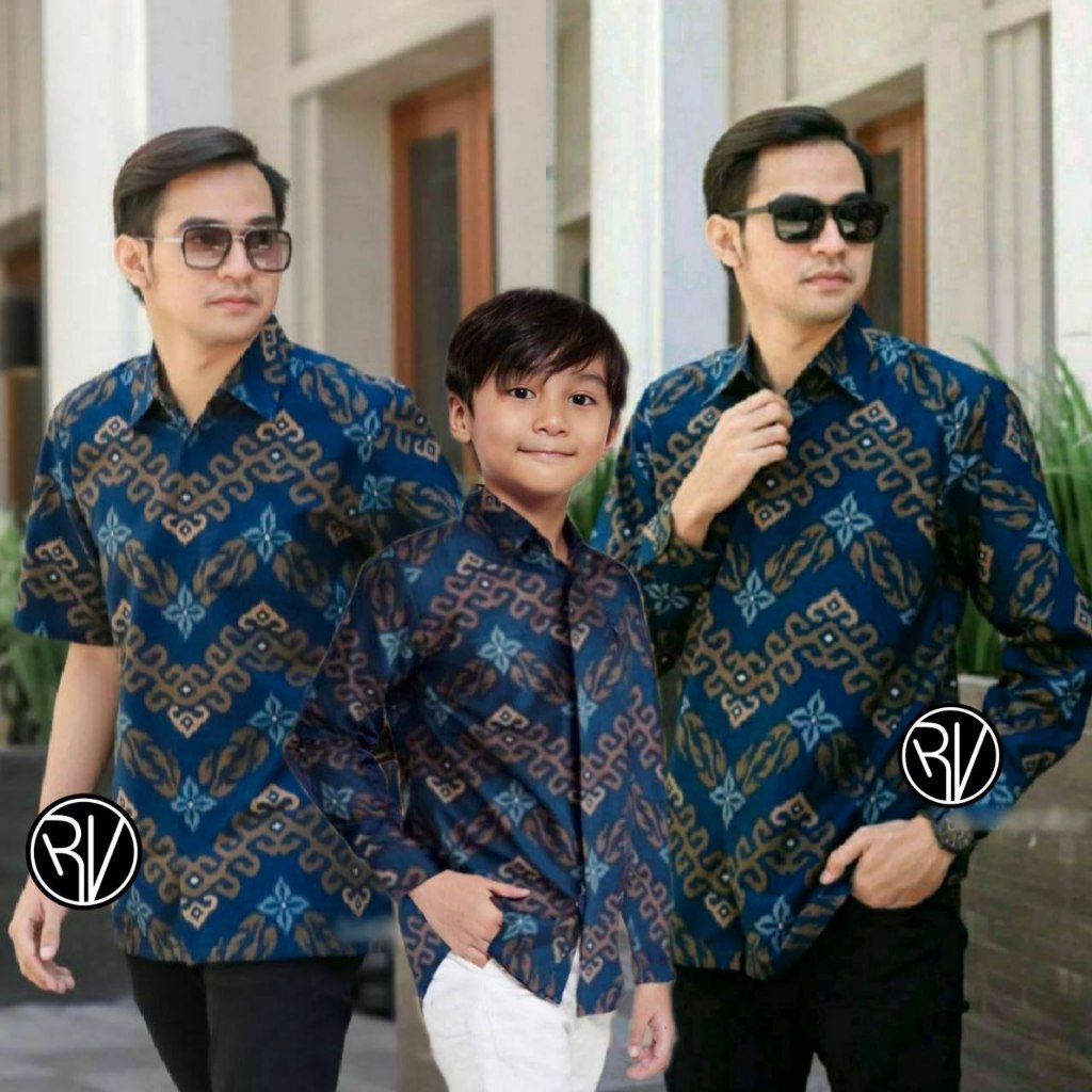 Baju Batik couple ayah & anak modern ori-Batik lengan panjang pria 2023-kemeja batik pria modern 202