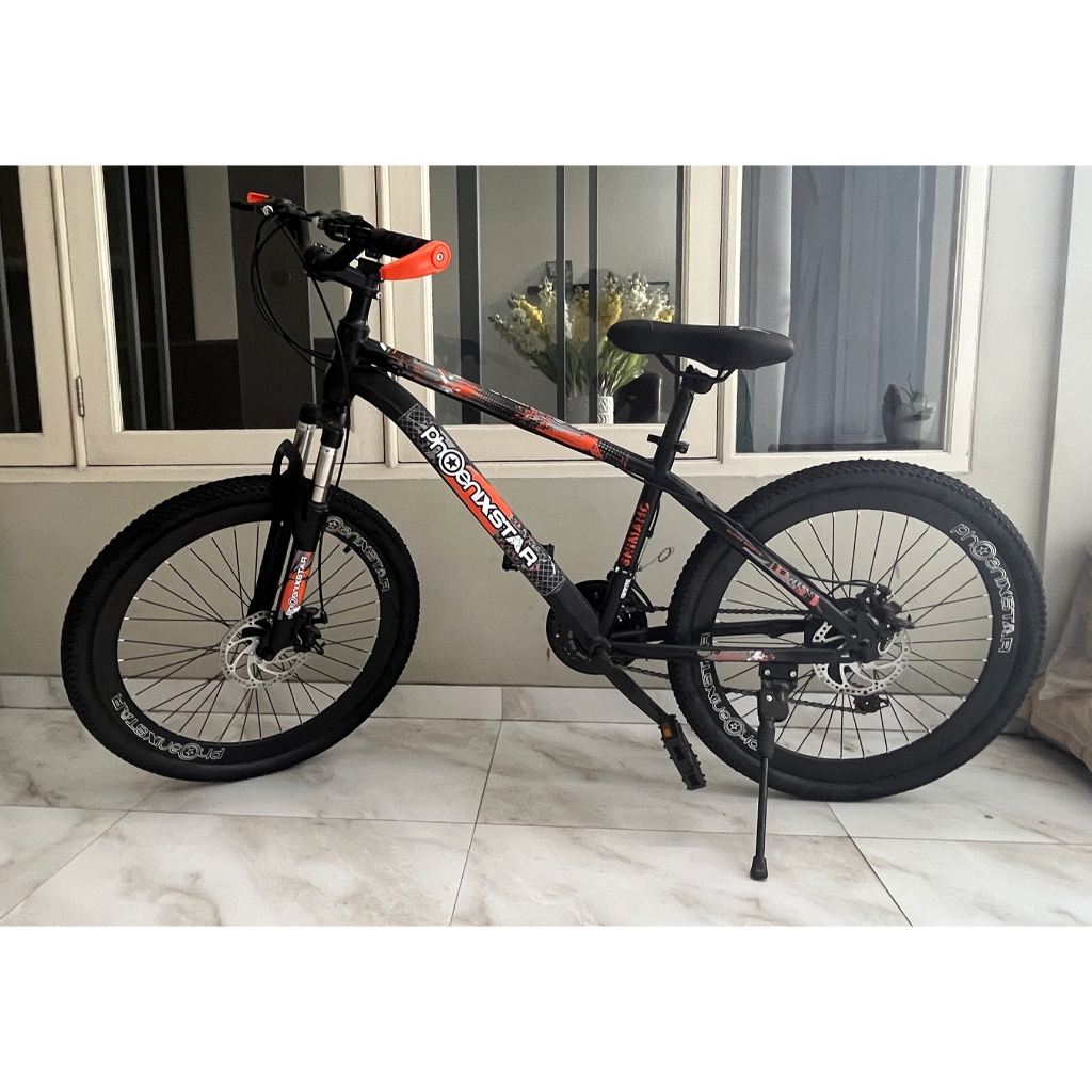 Phoenix Star Shimano 26 mtb 7 Speed Mountain Bike Black Orange