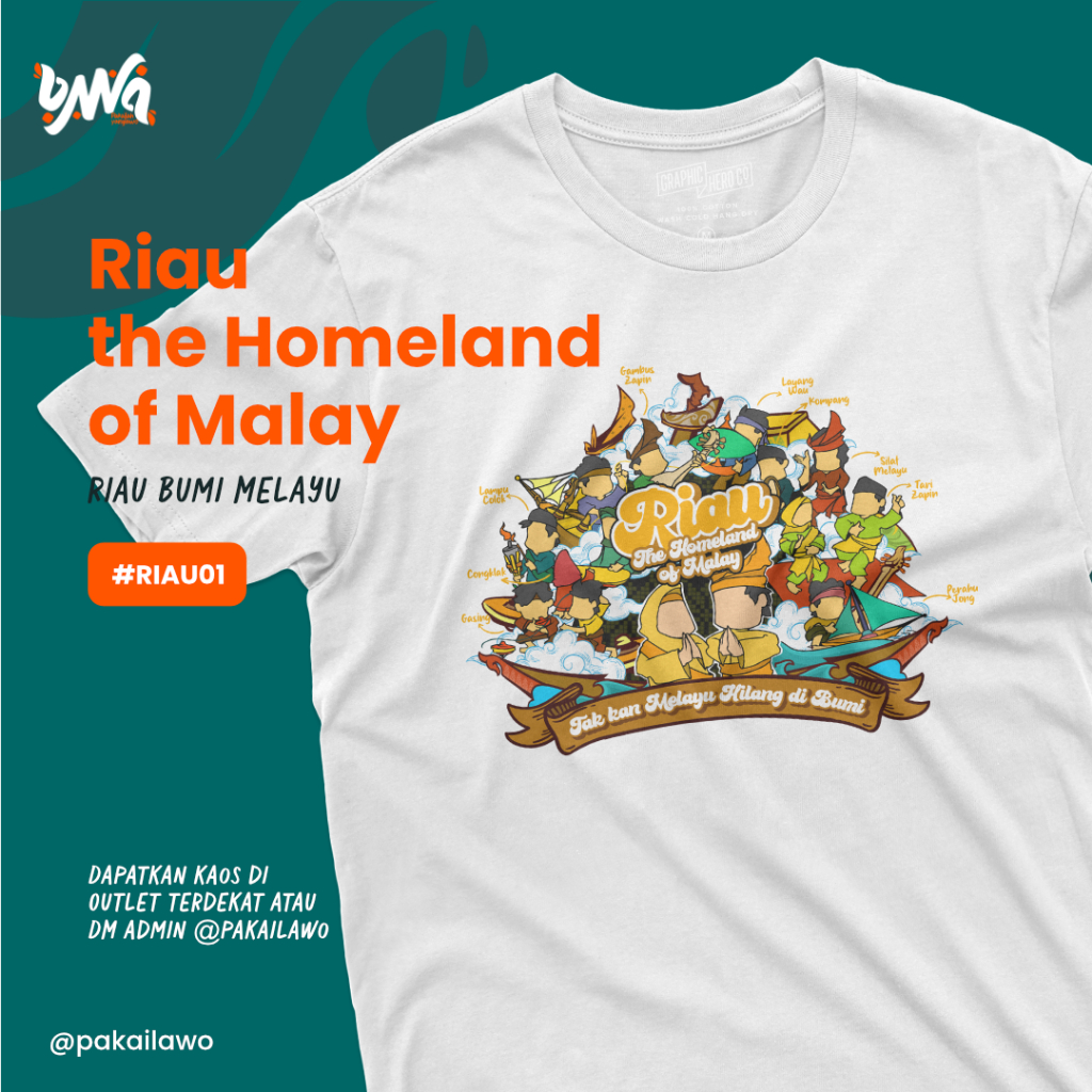 Baju Kaos Oleh oleh Riau Pekanbaru | Riau Bumi Melayu | Lawo Indonesia