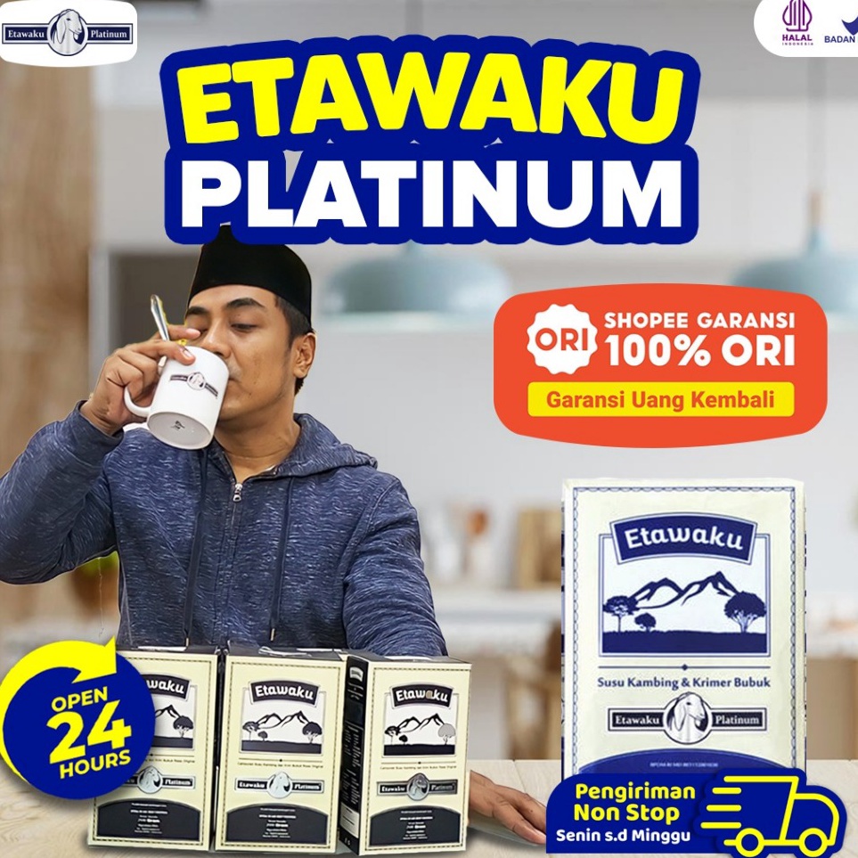 

Etawaku Platinum - Susu Kambing Segar Etawa Provit Bubuk Krimer Nabati Atasi Masalah Pernafasan Asma Tingkatkan Daya Tahan & Imunitas Tubuh Jaga Kesehatan dan Kepadatan Tulang Lancarkan System Pencernaan