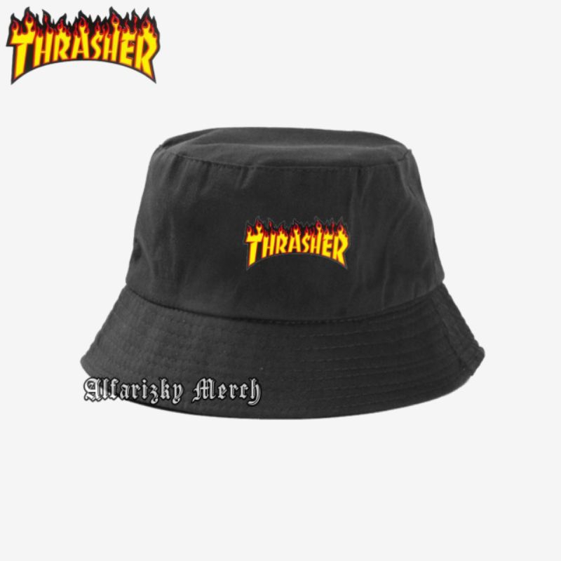 Topi Bucket Hat THRASHER / Bucket Hat Outdoor Adventure Premium / Topi Pria Wanita Casual Kekinian K