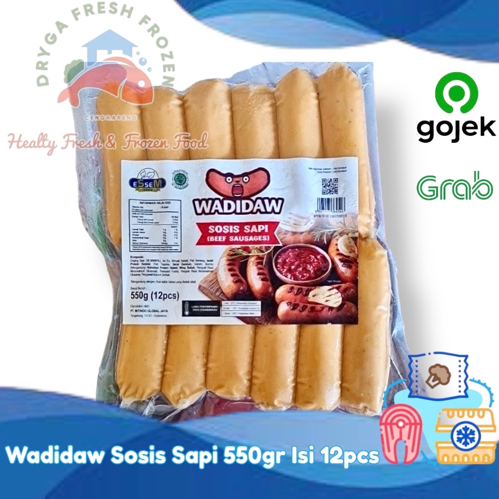 

Essem Food Wadidaw Sosis Sapi Bakar 550gr Isi 12pcs