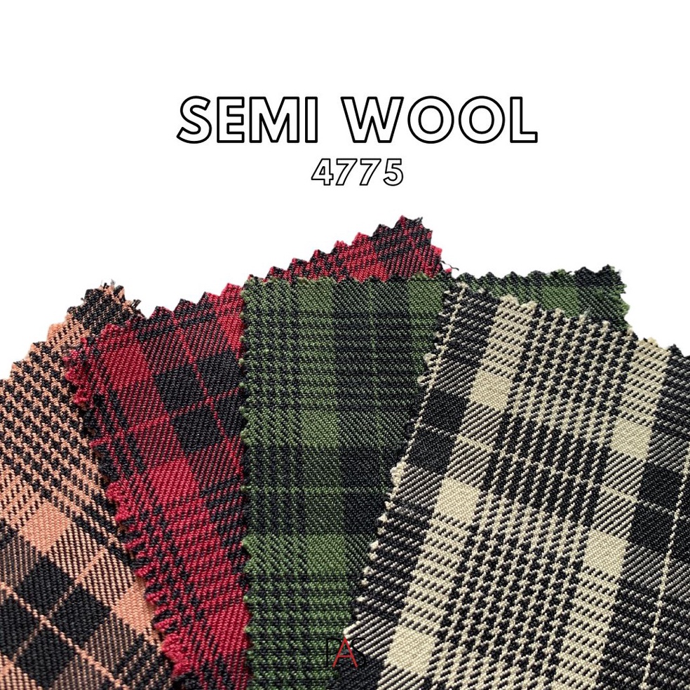 Buy here [MINIMAL 2X KLIK UNTUK 1 YARD] Kain Polyester Ecer Bahan Semi Wool 47750 Premium HARGA PER 