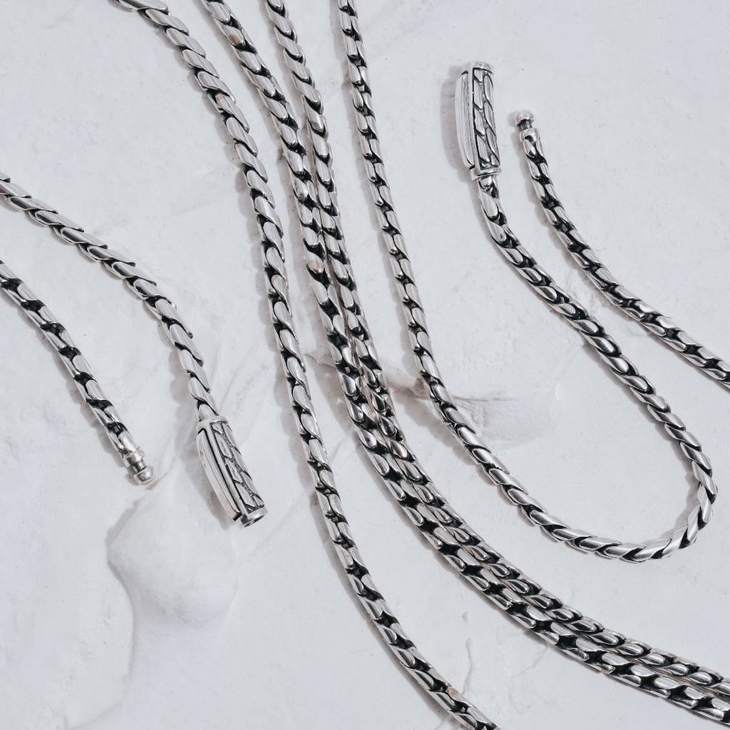 [Original Kalung Perak 925] Kalung Anyaman Perak 925 Pria Sunaka Jewelry Koleksi Sutramala Yudistira