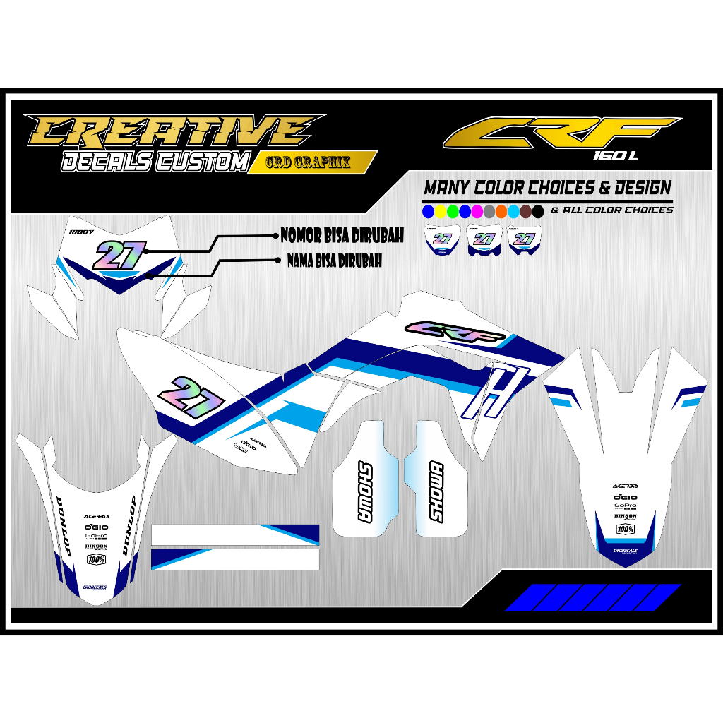DECAL CRF PUTIH FULLBODY KOMBINASI HOLOGRAM