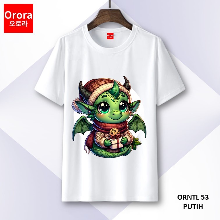 Orora Kaos Distro Premium 3D NATAL - Baju Atasan Sablon Pria Wanita Warna Hitam Putih Ukuran S M L XL XXL XXXL keren Original ORNTL 53