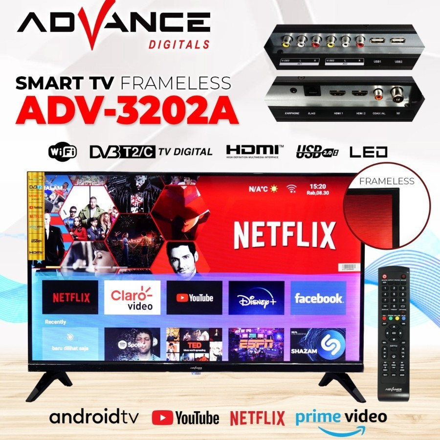 Advance Smart TV LED Digital 32 Inch Full HD 1080p HDMI ADV-3202A