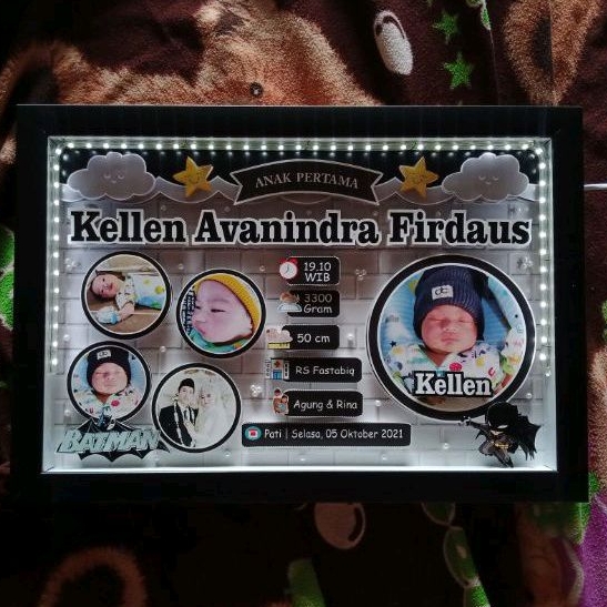Biodata Baby 3D 15R | Newborn | Baby Bio Frames | Biodata Pop Up | Bingkai Nama Kelahiran | Papan Na