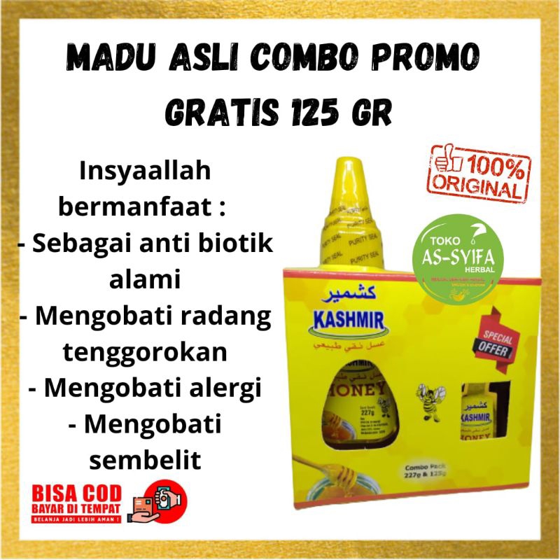 

Madu Kashmir Combo Pack 227 Gram Gratis 125 Gram Original Madu Murni