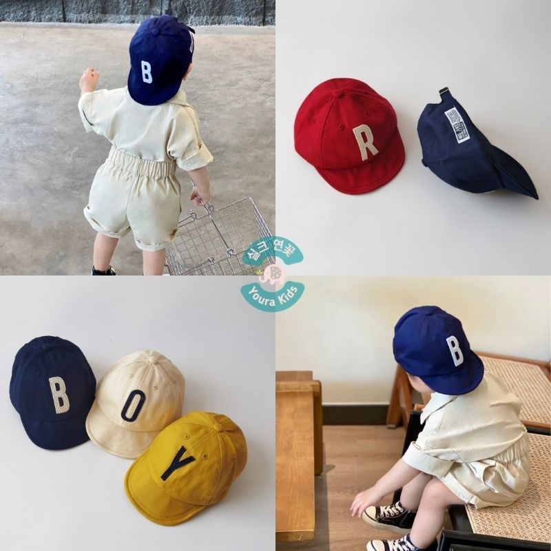 1-4 thn | Topi Baseball Anak-HURUF B,O,Y,R-Unisex-Korean Model
