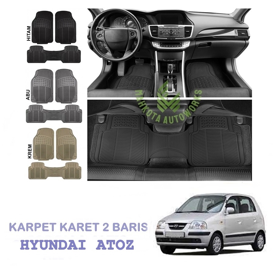 Karpet Mobil Karet Universal 3 in 1 3D Texture Hyundai Atoz