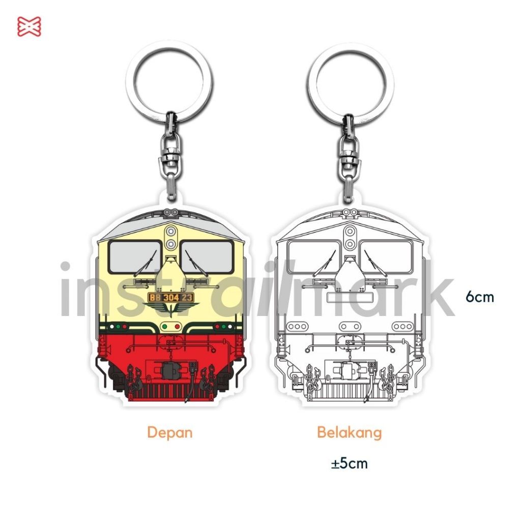 Lokomotif BB304 PJKA | Gantungan Kunci Kereta Api
