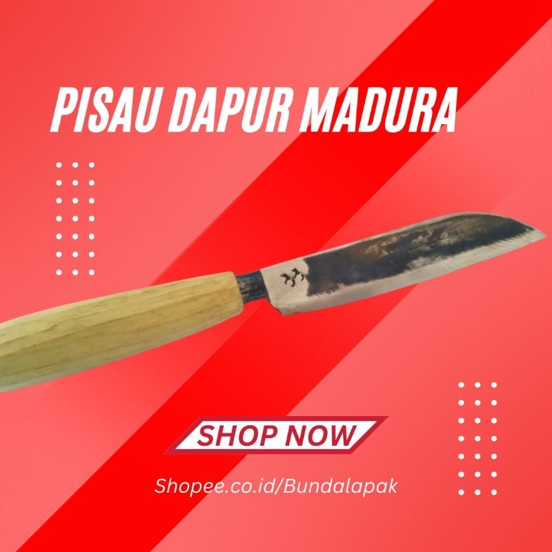 Pisau Dapur Madura Terrongan Plat Baja Asli Tajam
