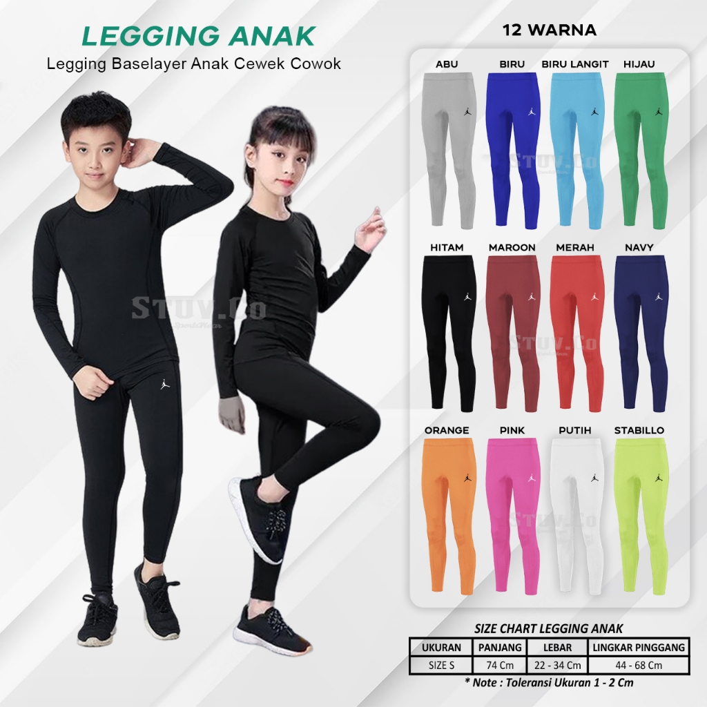 LEGGING PANJANG OLAHRAGA ANAK KIDS BASELAYER OLAHRAGA ANAK LAKI LAKI PEREMPUAN